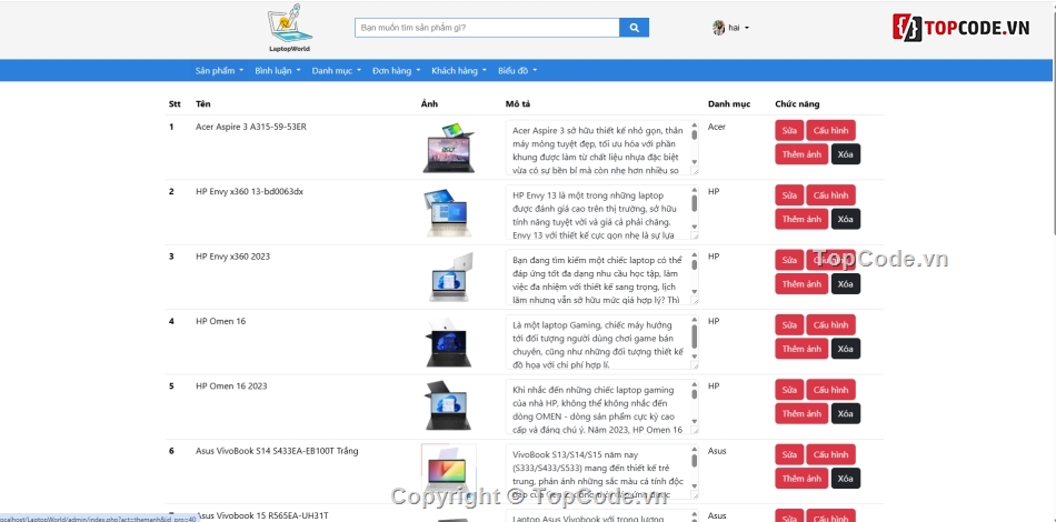 Source code website bán laptop,Đồ án website bán laptop,Source code bán hàng PHP,Code PHP MySQL bán laptop,Source code website bán hàng cho sinh viên